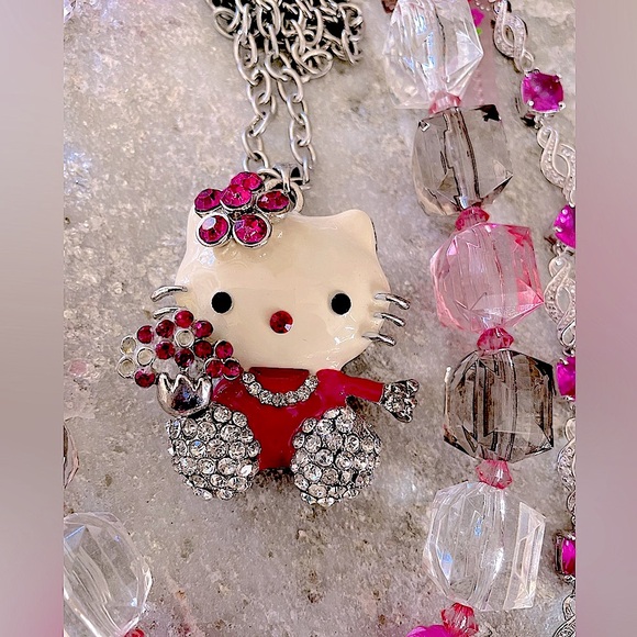 Hello Kitty Bundle Lot Vintage Jewelry Necklaces, Mini Watch, Sterling Bracelet - Picture 3 of 8